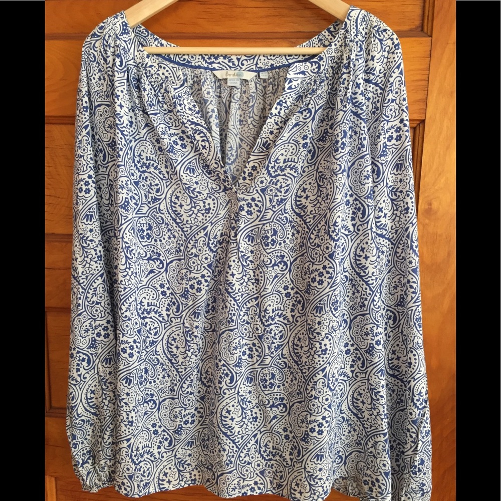 Boden printed blouse size 18